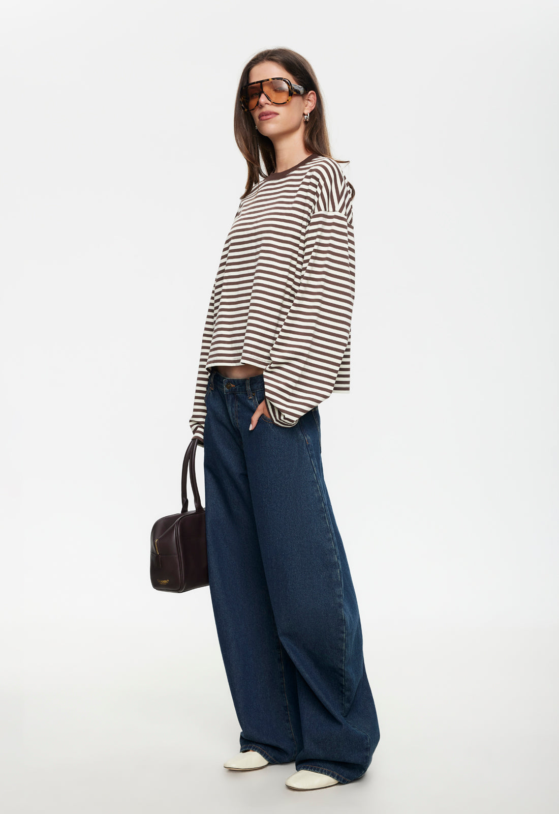 BLOOM LONG SLEEVE - DARK CHOCOLATE STRIPE