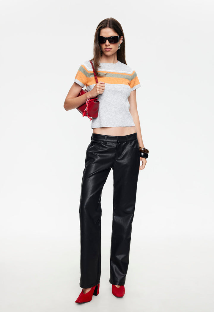 KISS & TELL KNIT TEE - SAFARI STRIPE