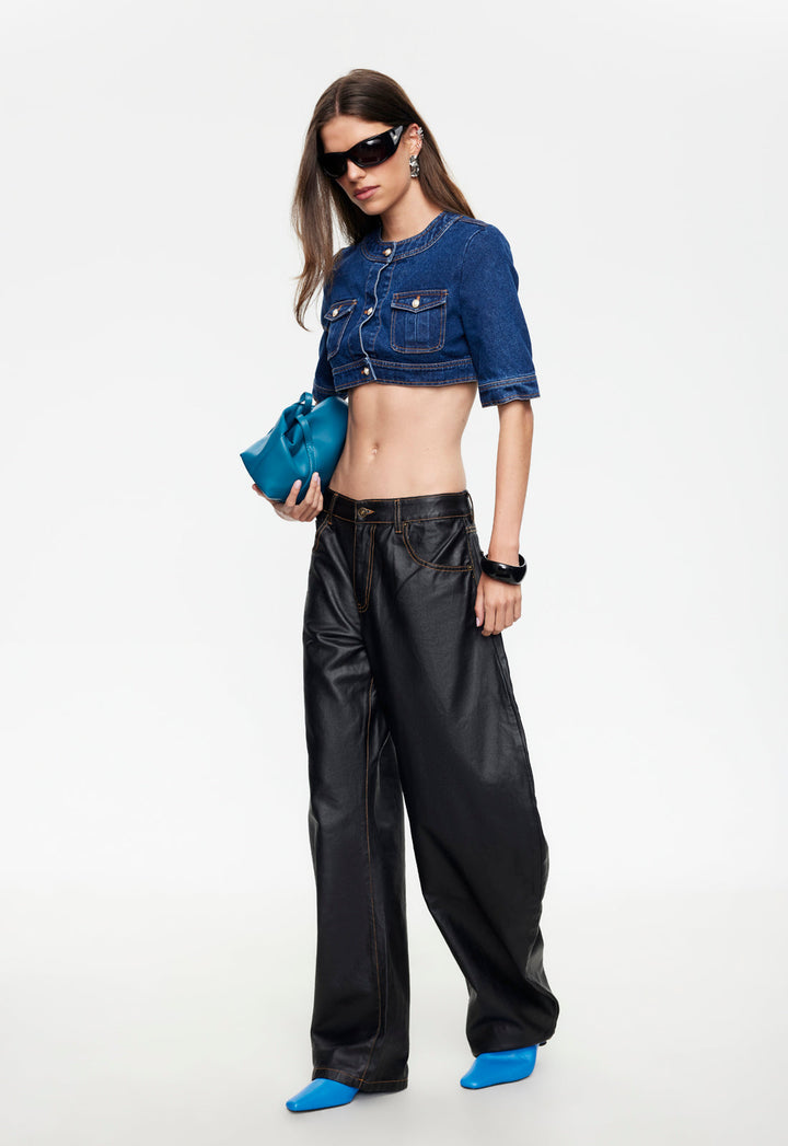 PENTHOUSE DENIM TOP  - BLUE DENIM