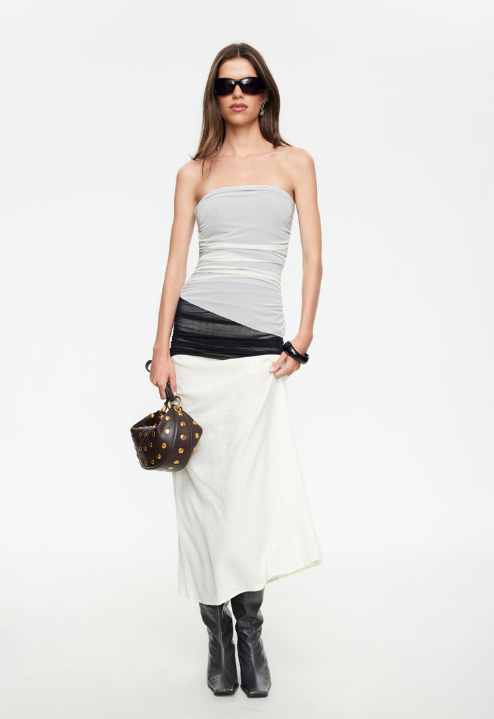 TABLOID MAXI DRESS - CREAM