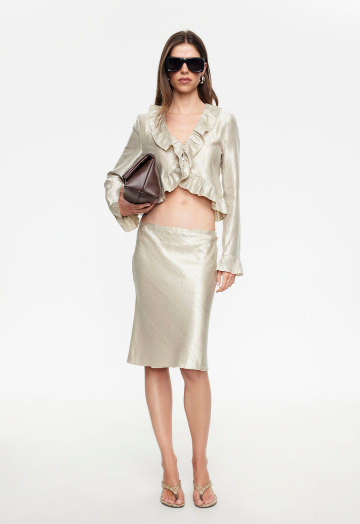 SHORELINE MIDI SKIRT  - GOLD