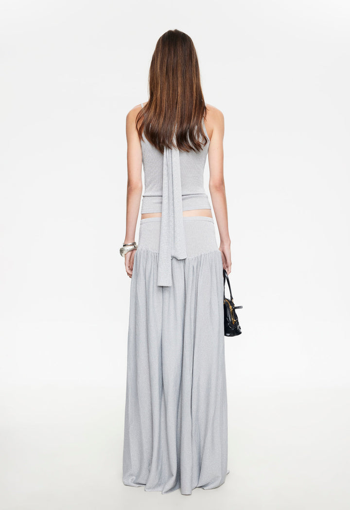 FIELD OF DREAMS MAXI SKIRT - SILVER