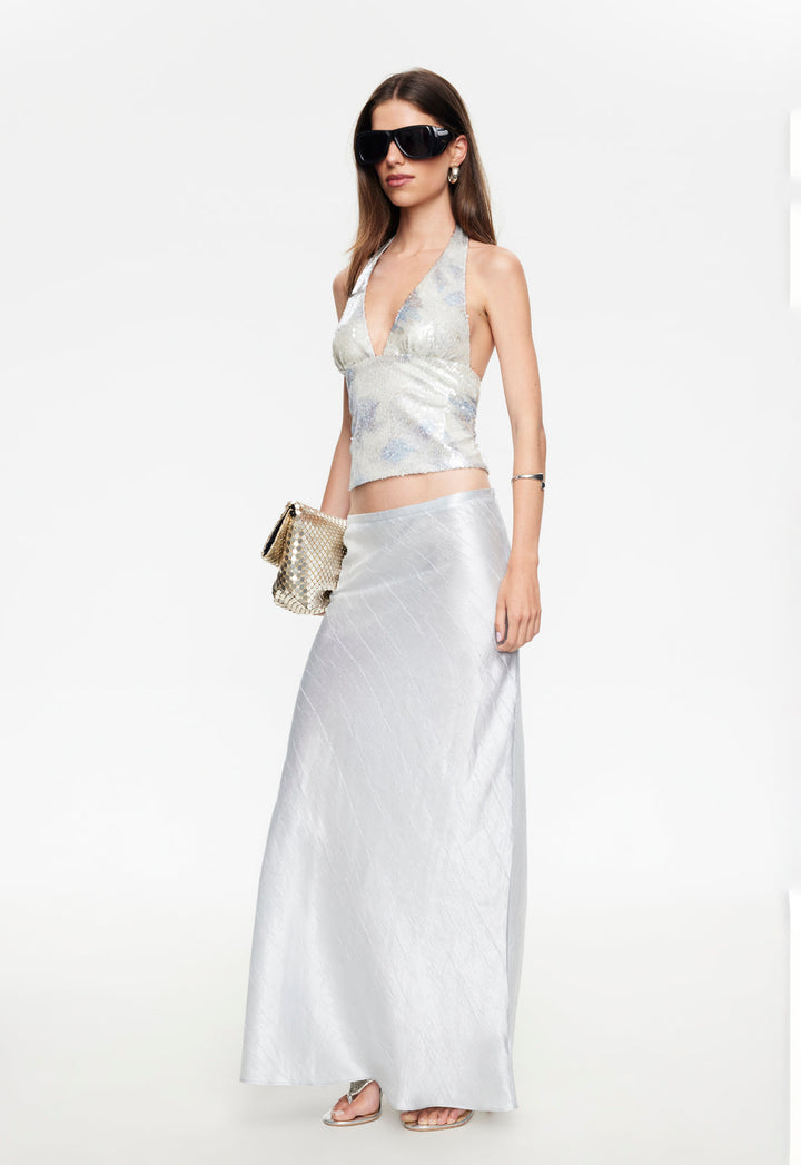 OPULENCE HALTER TOP - AQUA MIST
