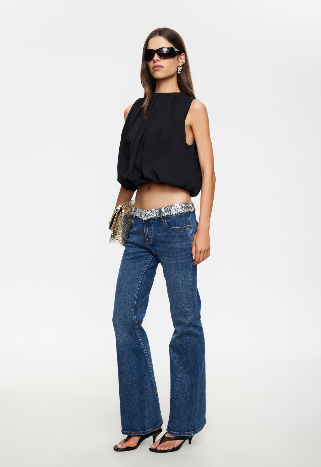 BEVERLY BUBBLE TOP - NOIR