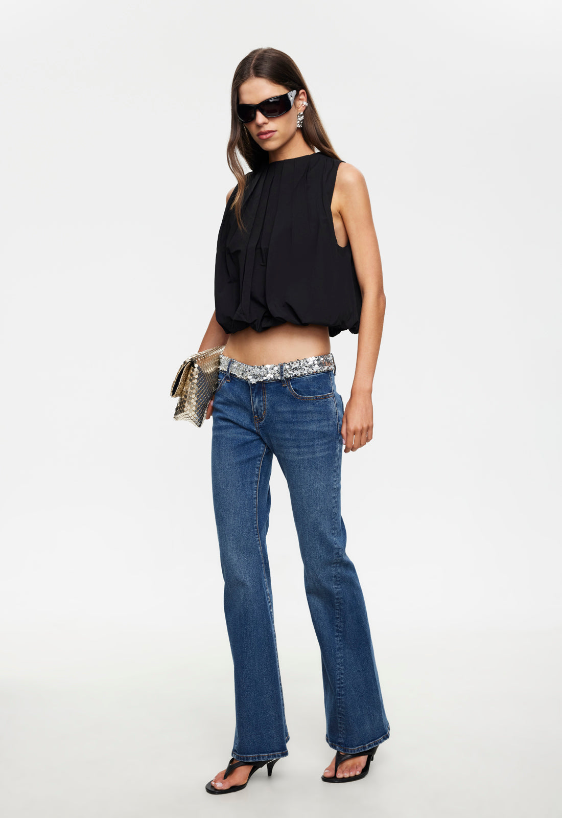 BEVERLY BUBBLE TOP - NOIR