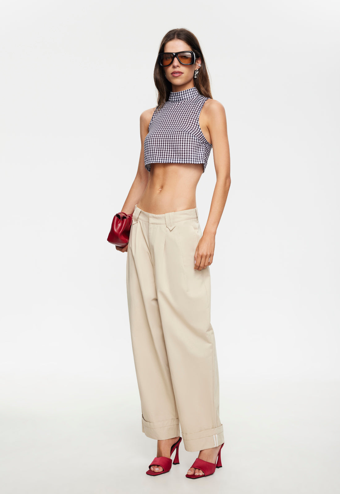 MARBELLA TOP - MIDNIGHT GINGHAM