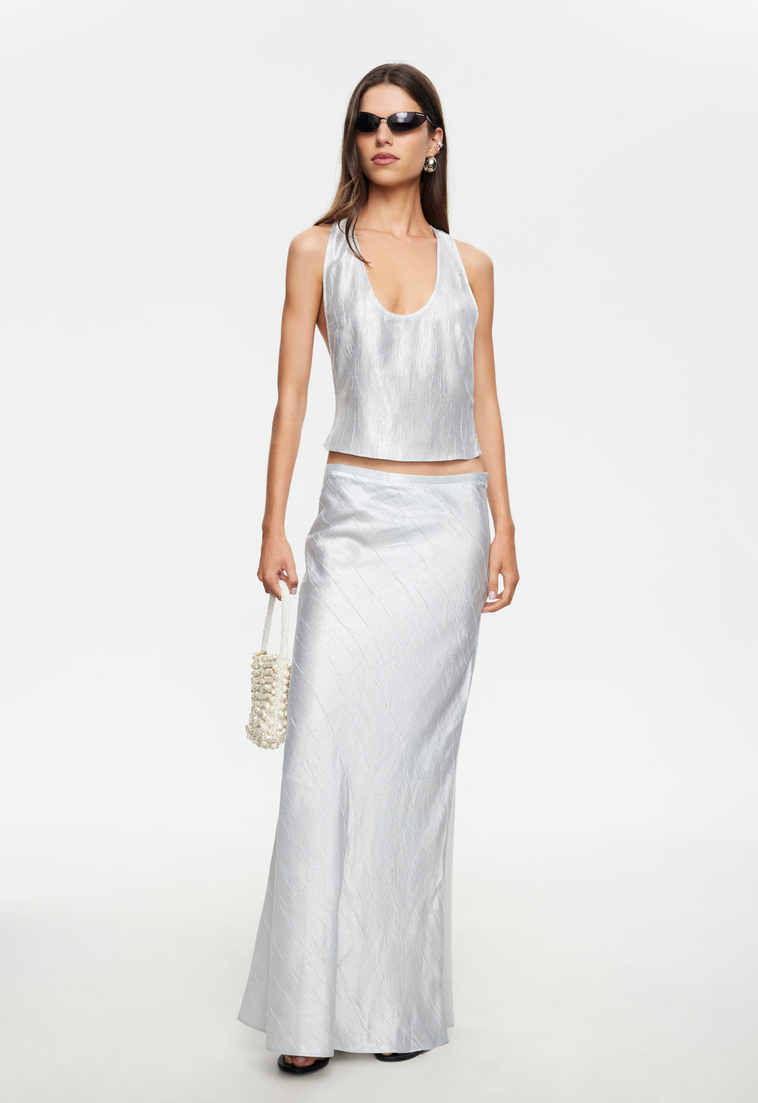 HUDSON MAXI SKIRT - SILVER