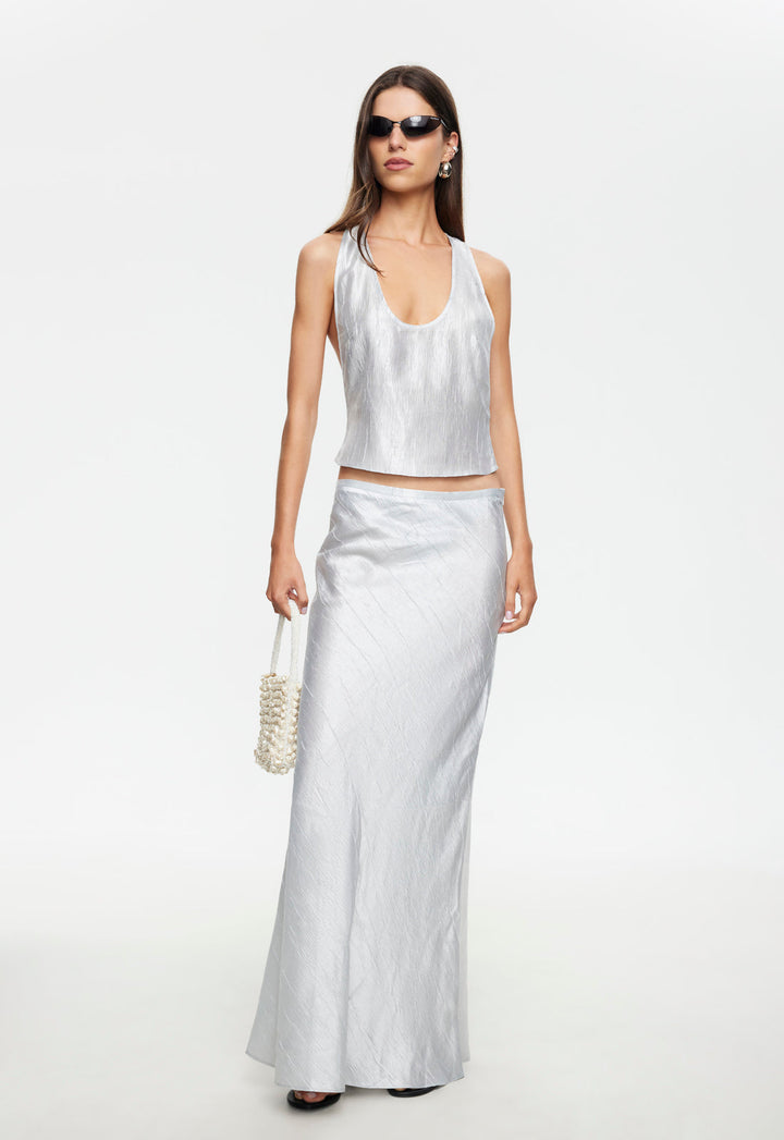 HUDSON MAXI SKIRT - SILVER