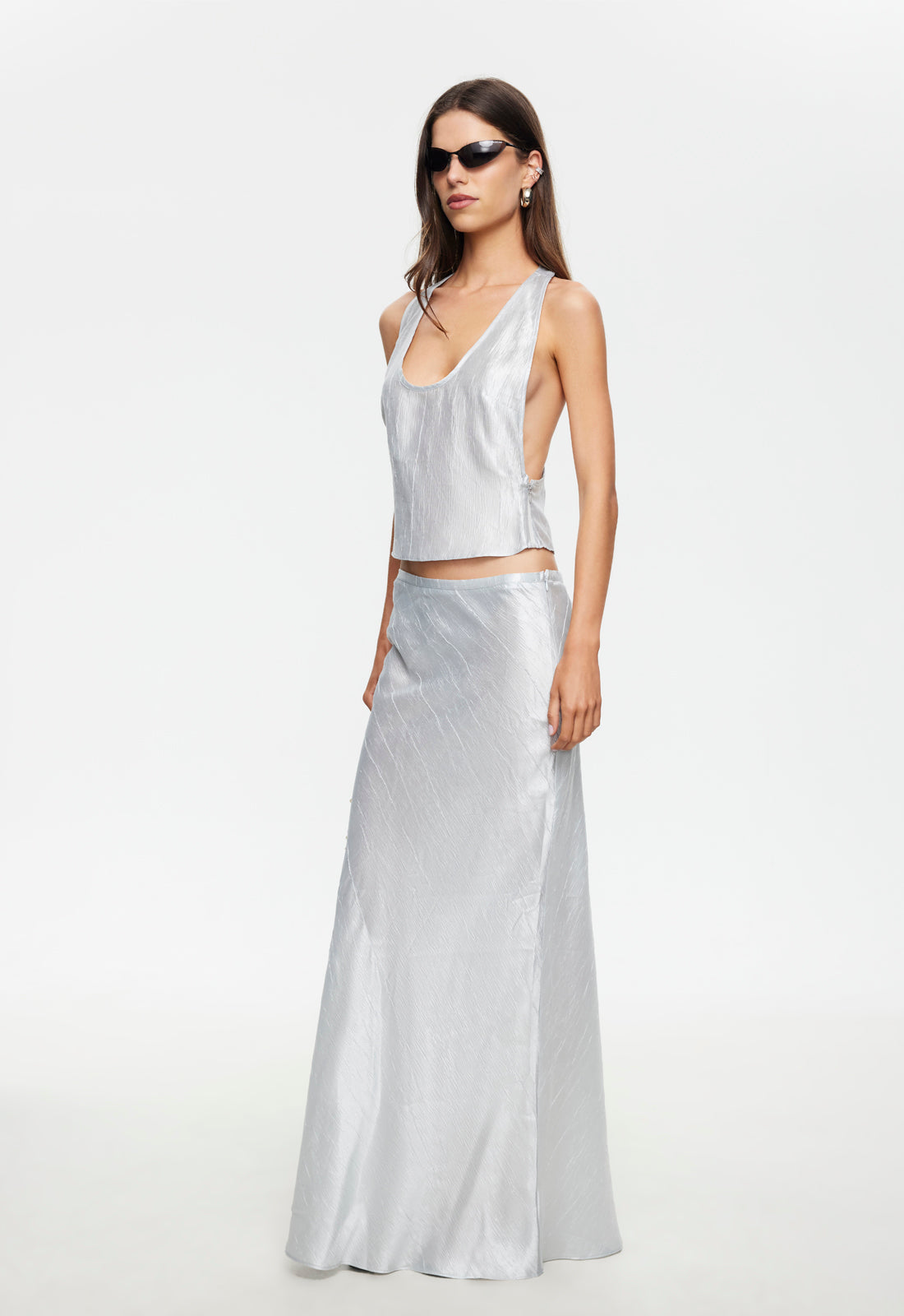 HUDSON MAXI SKIRT - SILVER