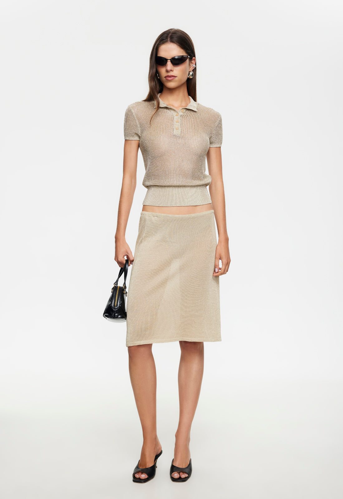 MATCHA KNIT TEE - GOLD