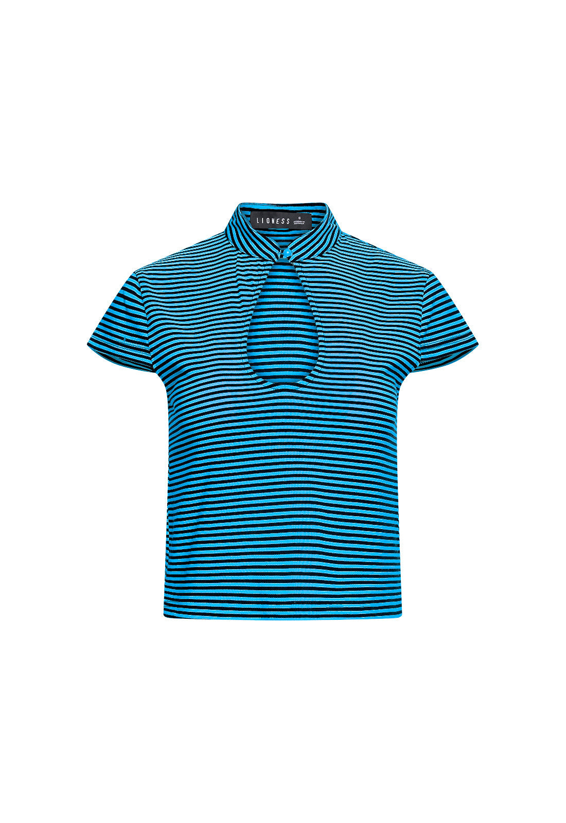 BLOOM PEEPHOLE TEE - COBALT STRIPE