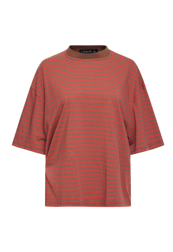 BLOOM SHORT SLEEVE - LAVA COCOA STRIPE