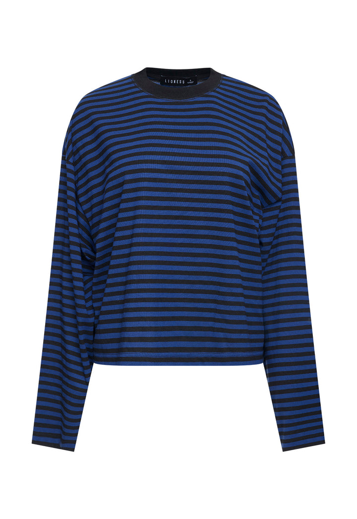 BLOOM LONG SLEEVE - BLACK NAVY STRIPE