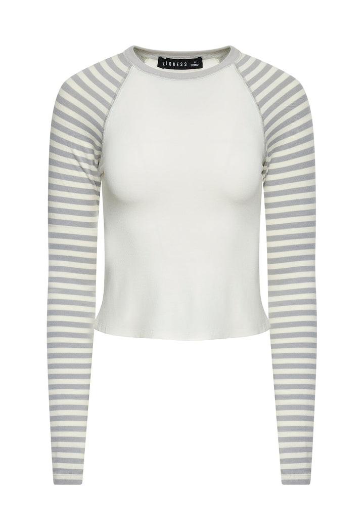 BLOOM BASEBALL LONG SLEEVE - VANILLA CLOUD STRIPE
