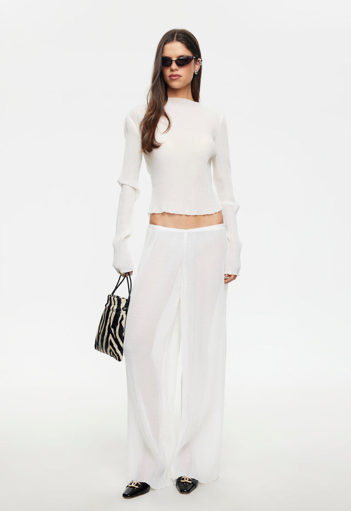 FORD LONG SLEEVE TOP - PORCELAIN