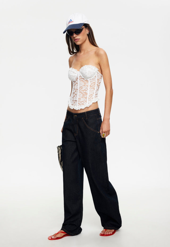 THE PLAZA BUSTIER - BIANCO
