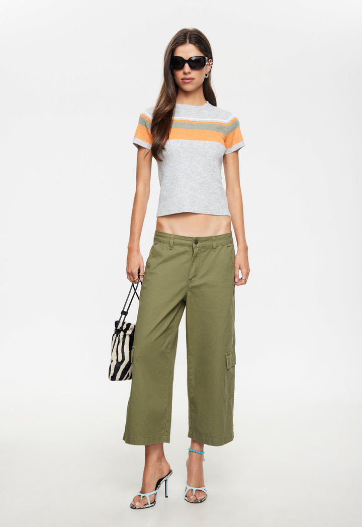 KISS & TELL KNIT TEE - SAFARI STRIPE