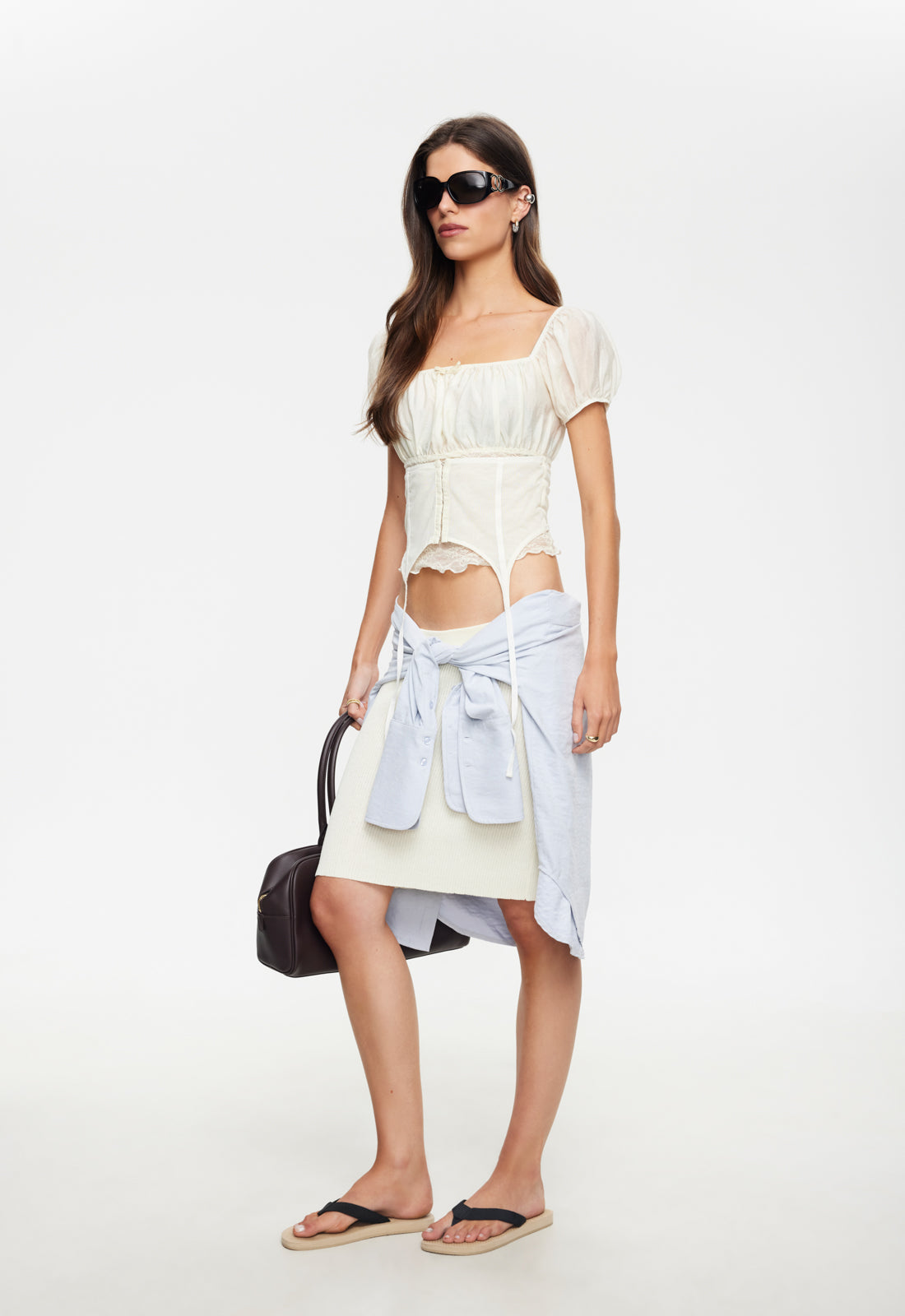 ROMA KNIT SKIRT - CREAM