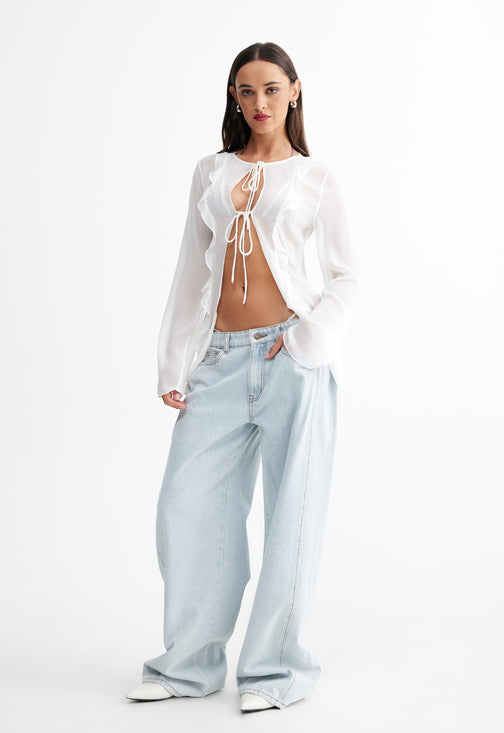 BARELY THERE TIE TOP - PORCELAIN
