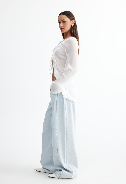 BARELY THERE TIE TOP - PORCELAIN