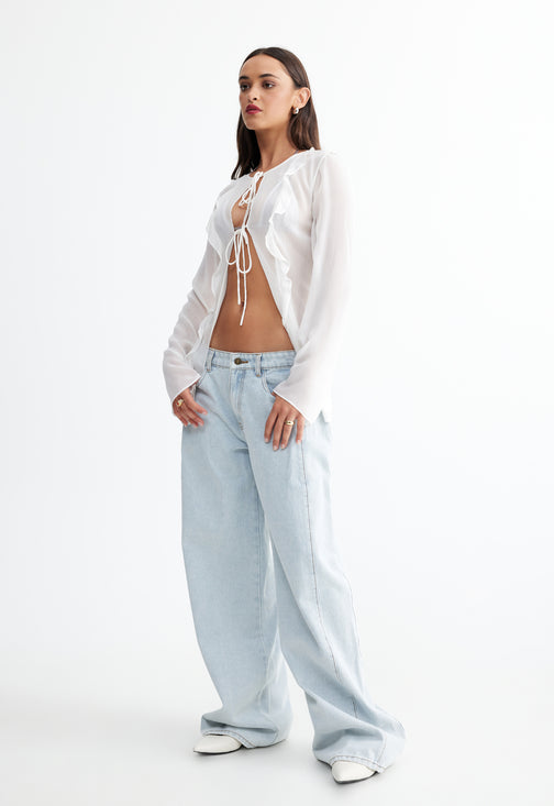 BARELY THERE TIE TOP - PORCELAIN