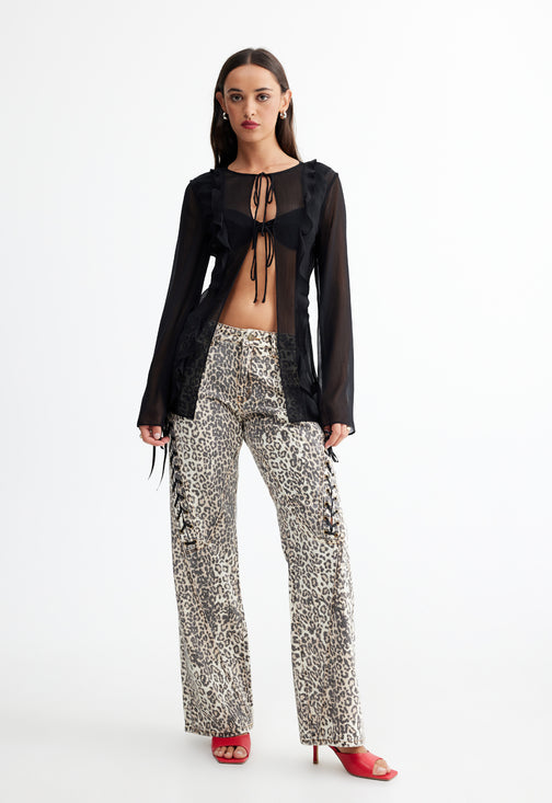BARELY THERE TIE TOP - ONYX