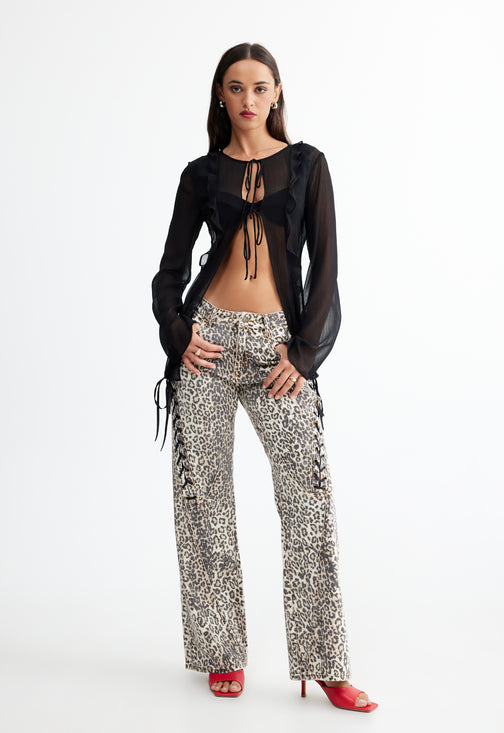 BARELY THERE TIE TOP - ONYX