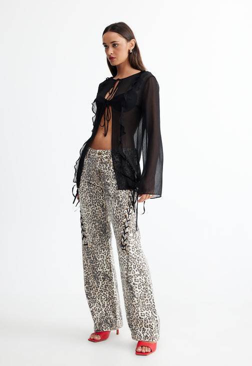BARELY THERE TIE TOP - ONYX