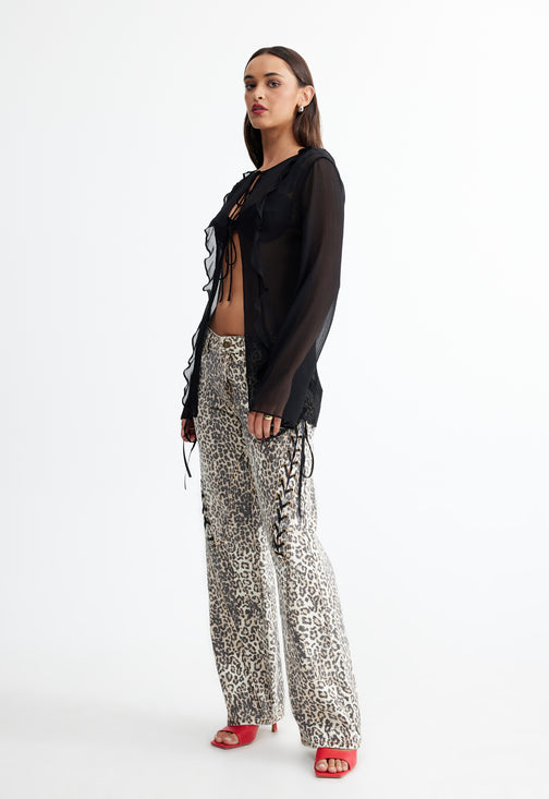 BARELY THERE TIE TOP - ONYX