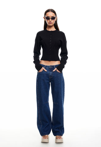 HEAD IN THE CLOUD CARDI + HORSESHOE JEAN