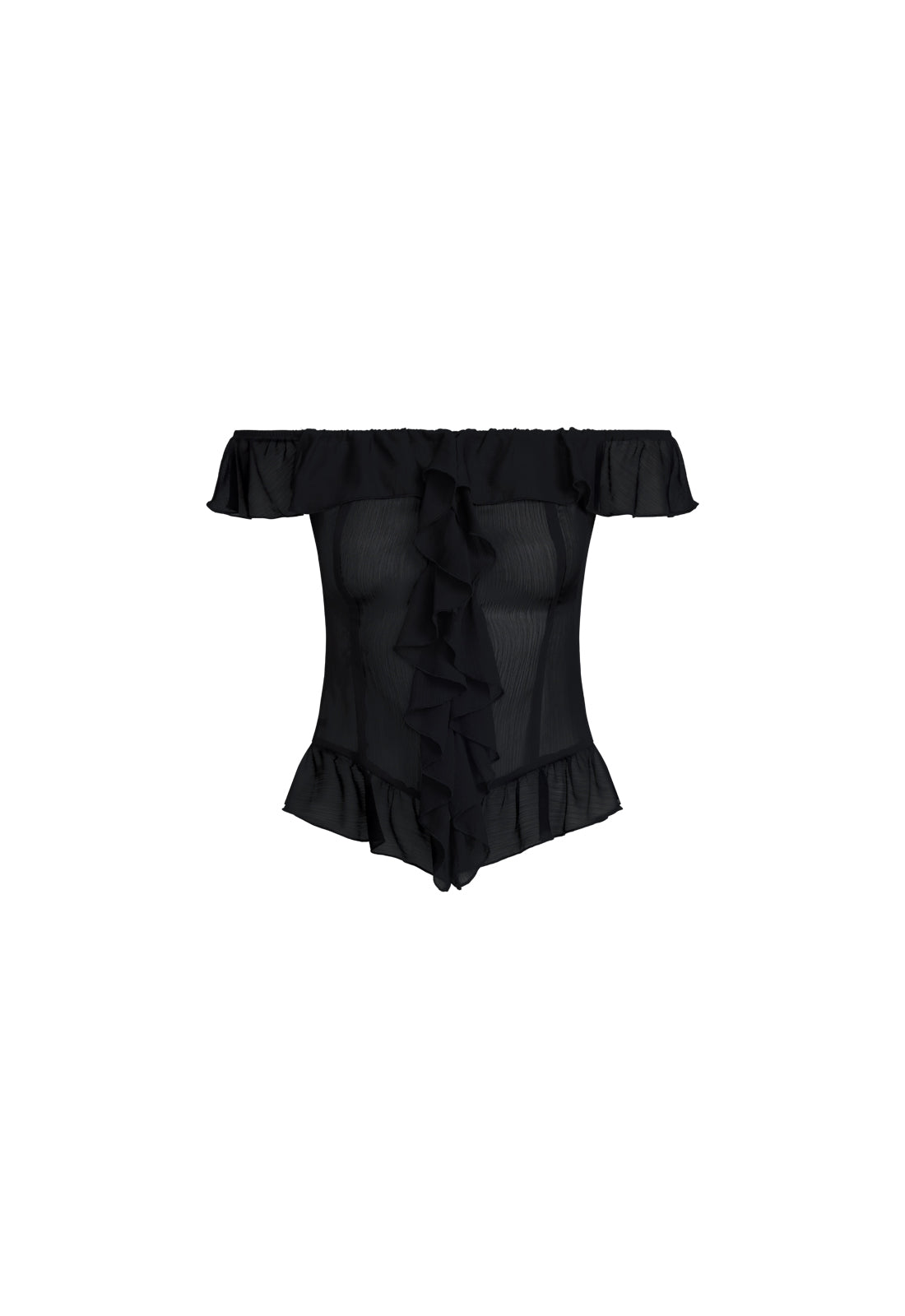 TIMELESS RUFFLE TOP - ONYX