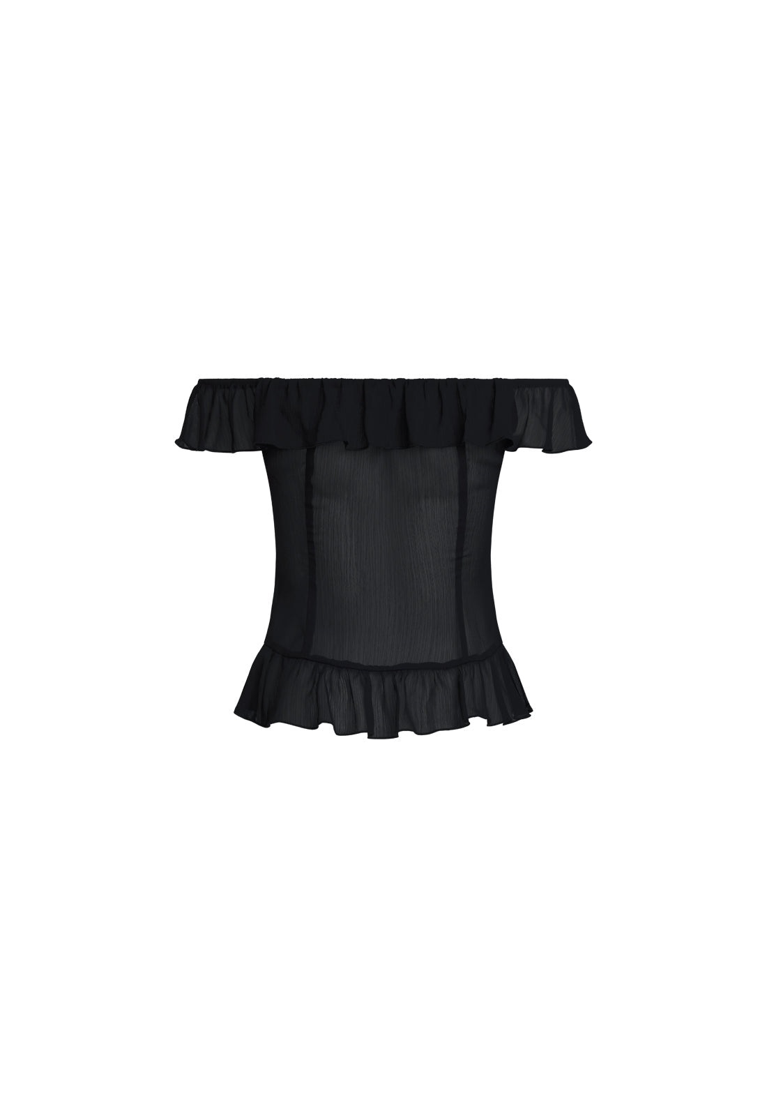 TIMELESS RUFFLE TOP - ONYX