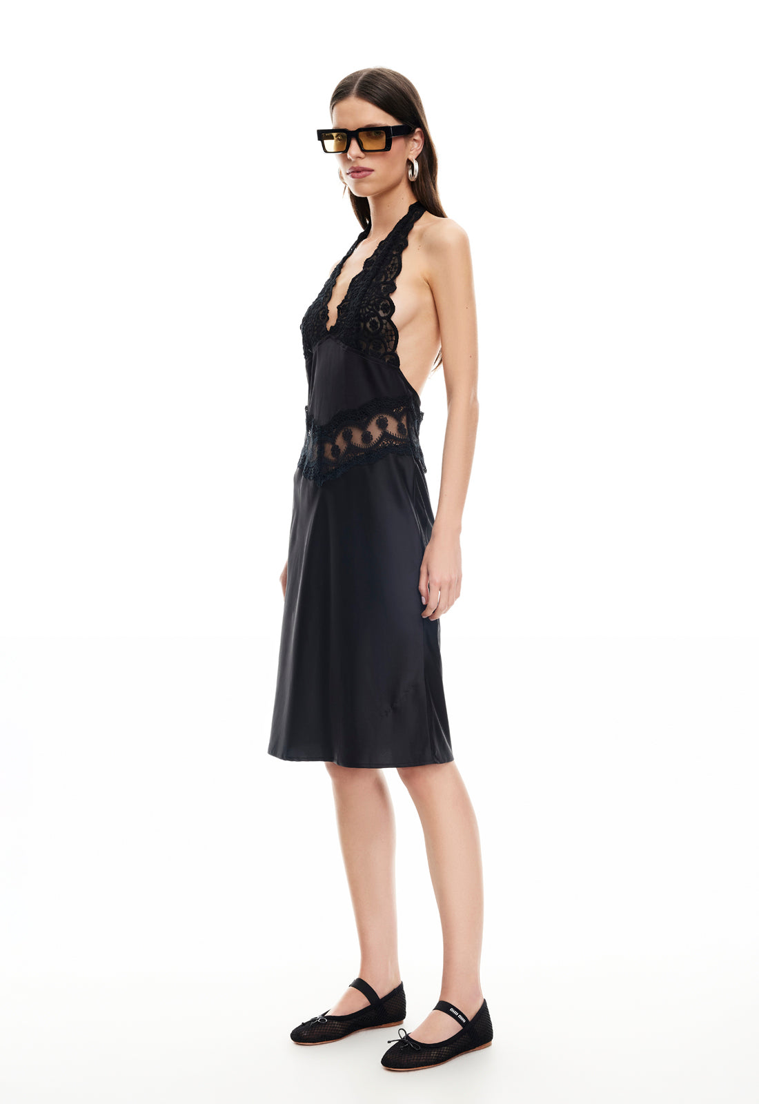 SOLANA MIDI DRESS - ONYX