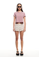 NORTH LIGHT TEE - CRIMSON STRIPE
