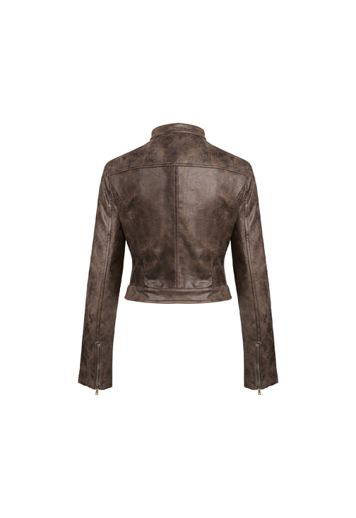 BELLA MOTO JACKET - CHOCOLATE