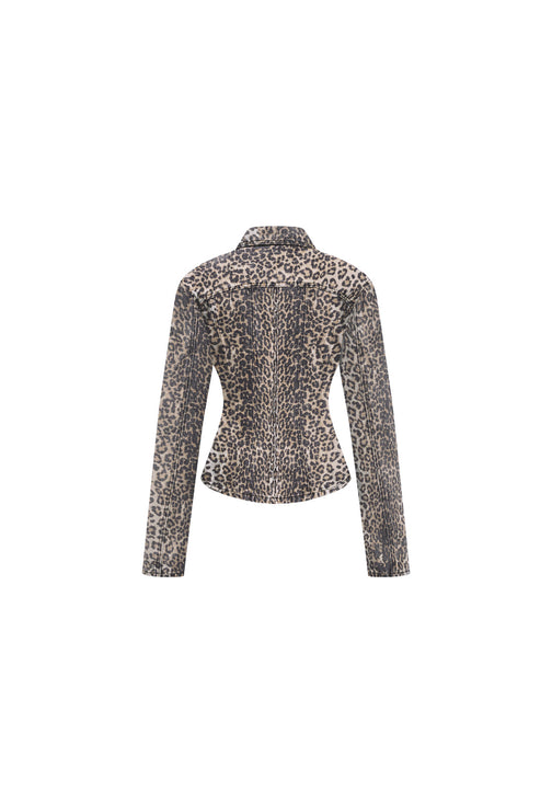 RIDER DENIM JACKET - LEOPARD FADE