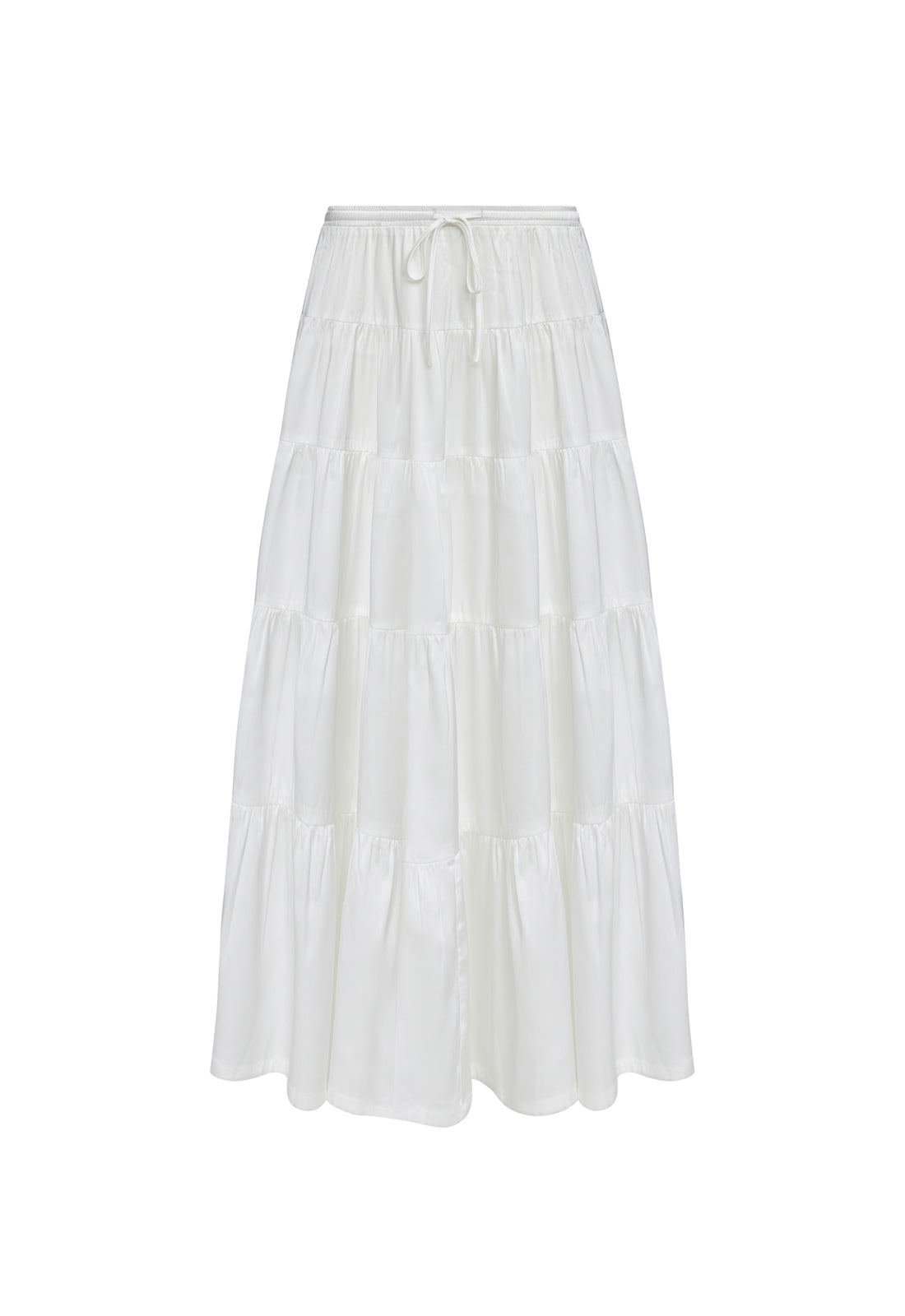 KIERA TIERED SKIRT - PORCELAIN