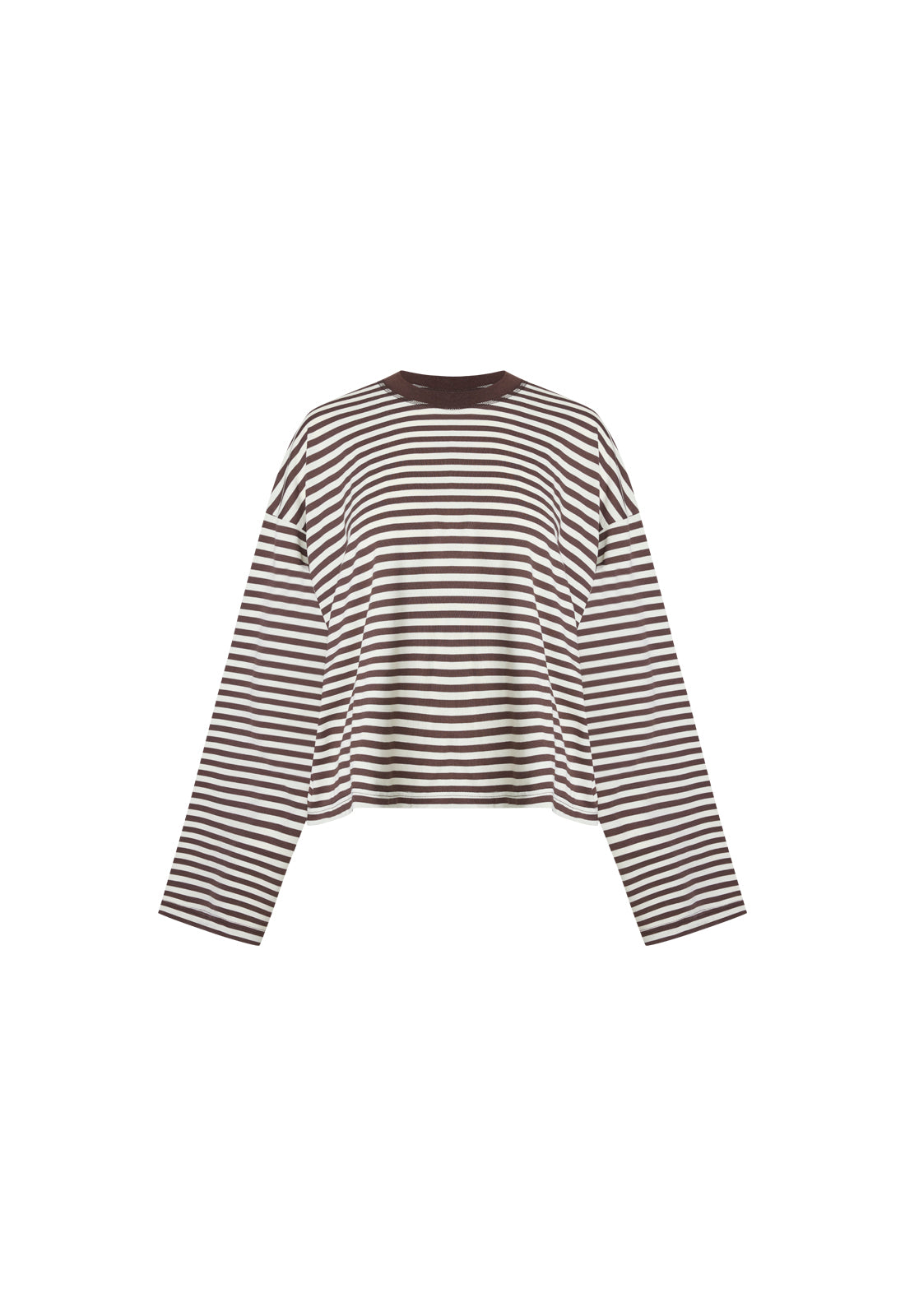 BLOOM LONG SLEEVE - DARK CHOCOLATE STRIPE – LIONESS FASHION USA