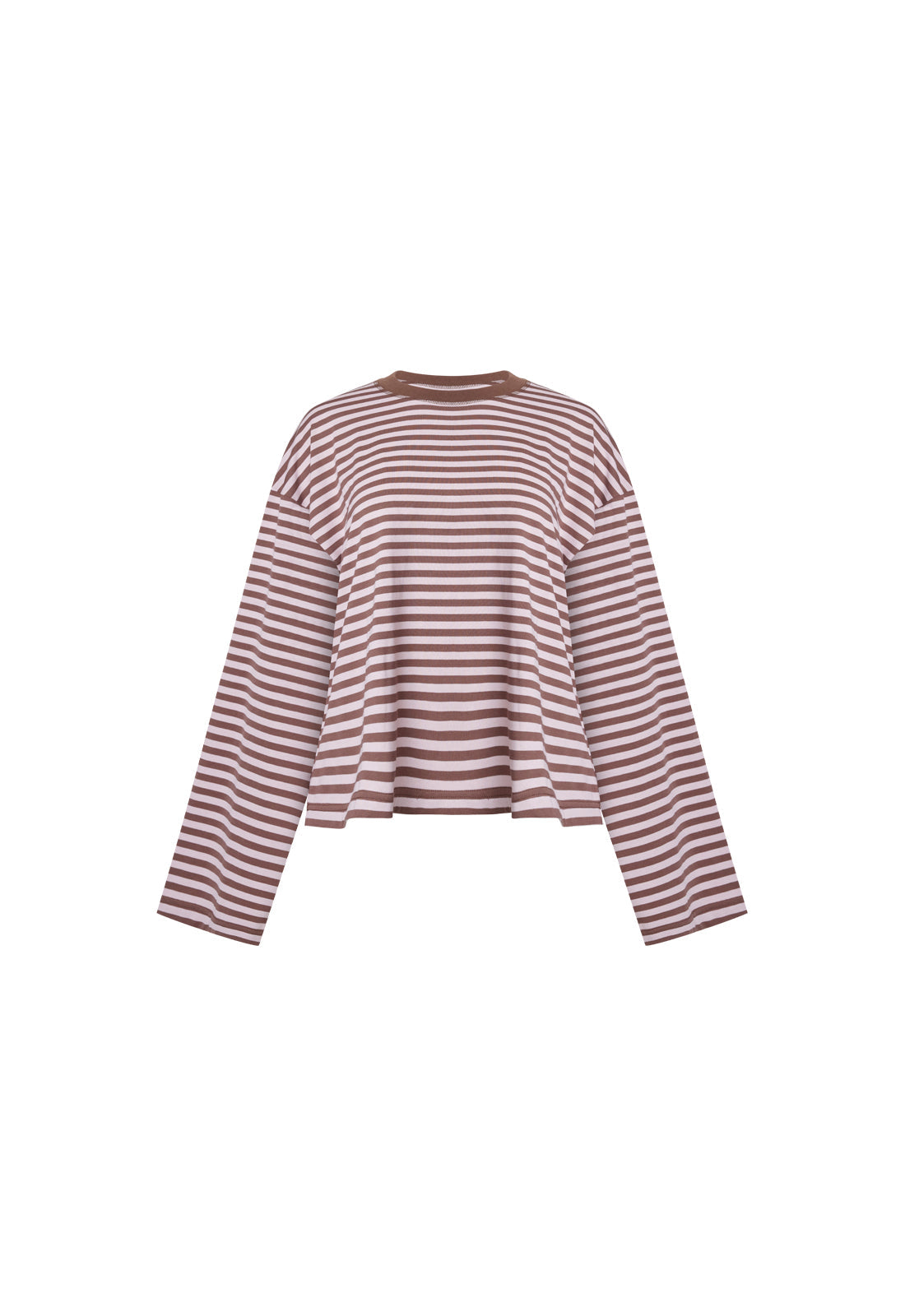 BLOOM LONG SLEEVE - CHOCOLATE BLUSH STRIPE