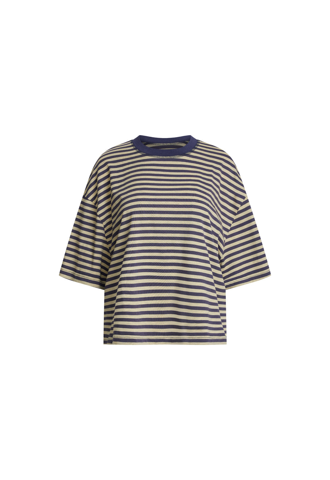 BLOOM SHORT SLEEVE - BEIGE STRIPE