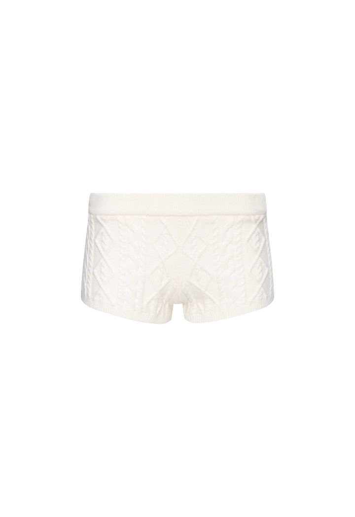 HOUSEWIFE KNIT SHORT - CREAM CABLE