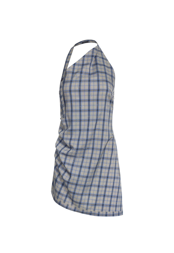 MOONLIGHT MINI DRESS - ASH PLAID