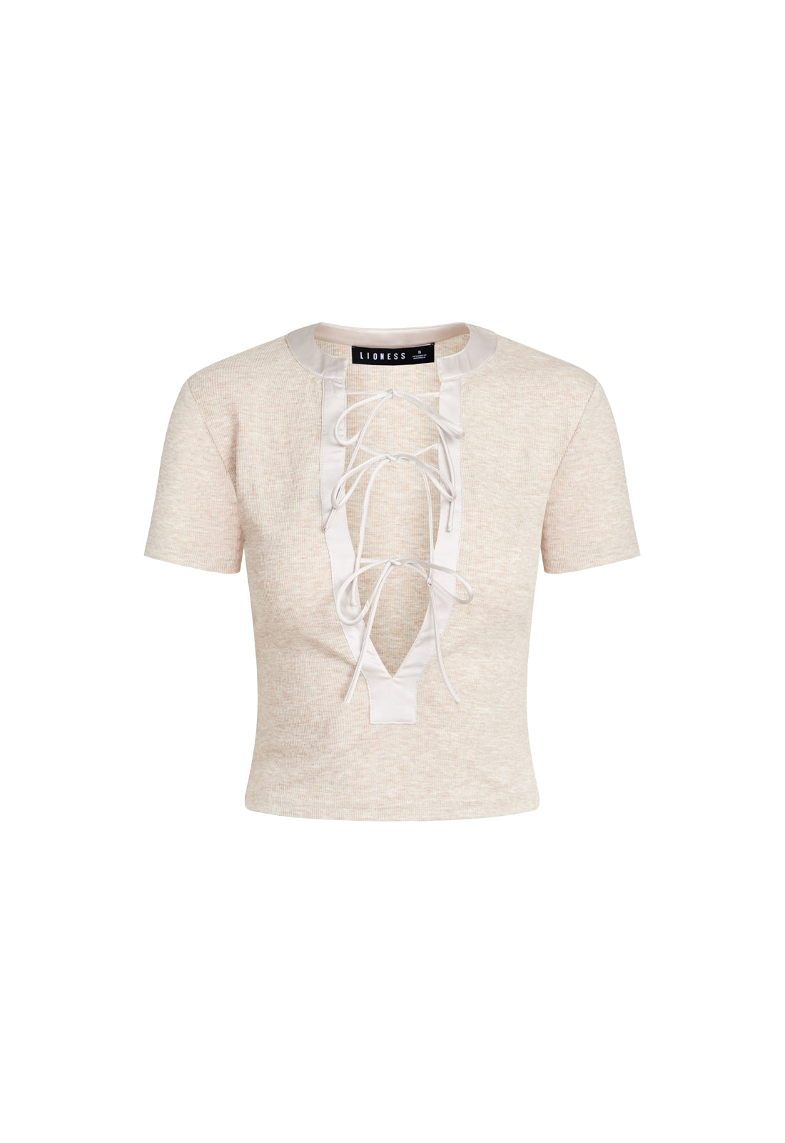 TIE UP TEE - OATMEAL