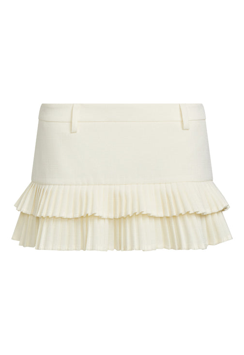 DOUBLE RUFFLE MINI SKORT - SOFT LEMON