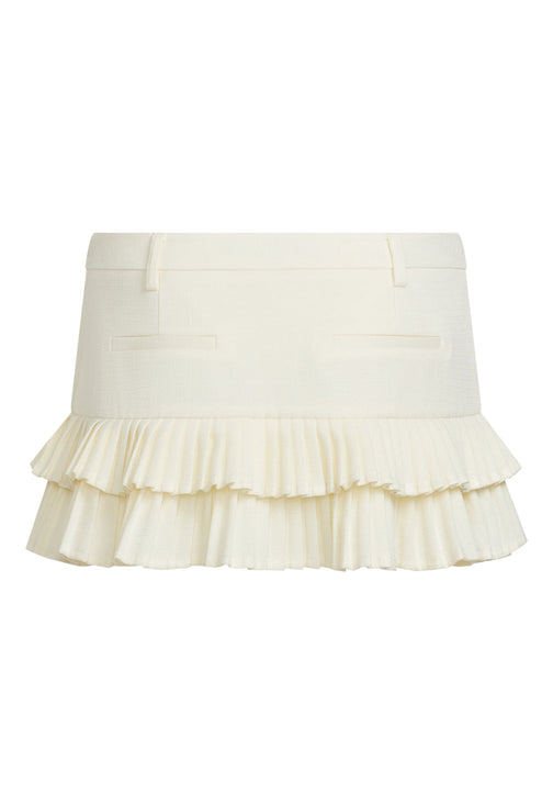 DOUBLE RUFFLE MINI SKORT - SOFT LEMON