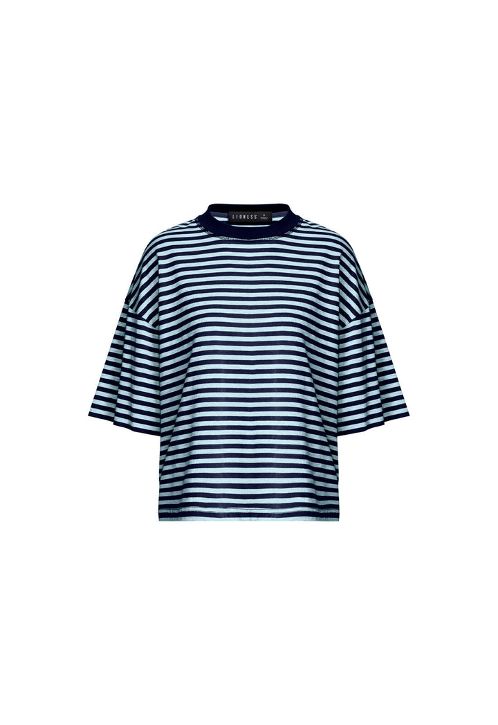 BLOOM SHORT SLEEVE - NAVY SEA STRIPE