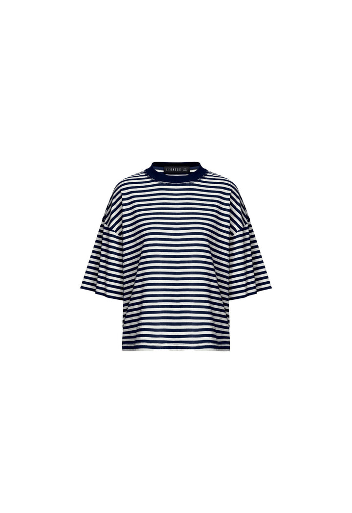 BLOOM SHORT SLEEVE - WHITE NAVY STRIPE