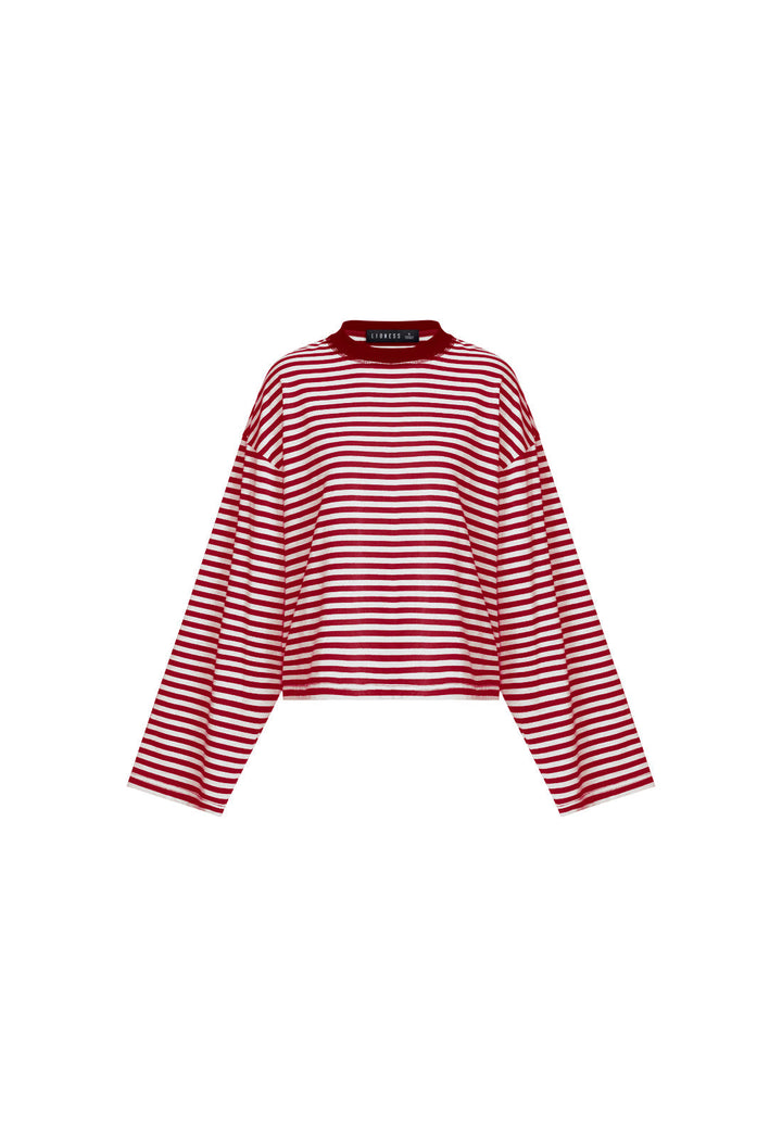 BLOOM LONG SLEEVE - WINE STRIPE