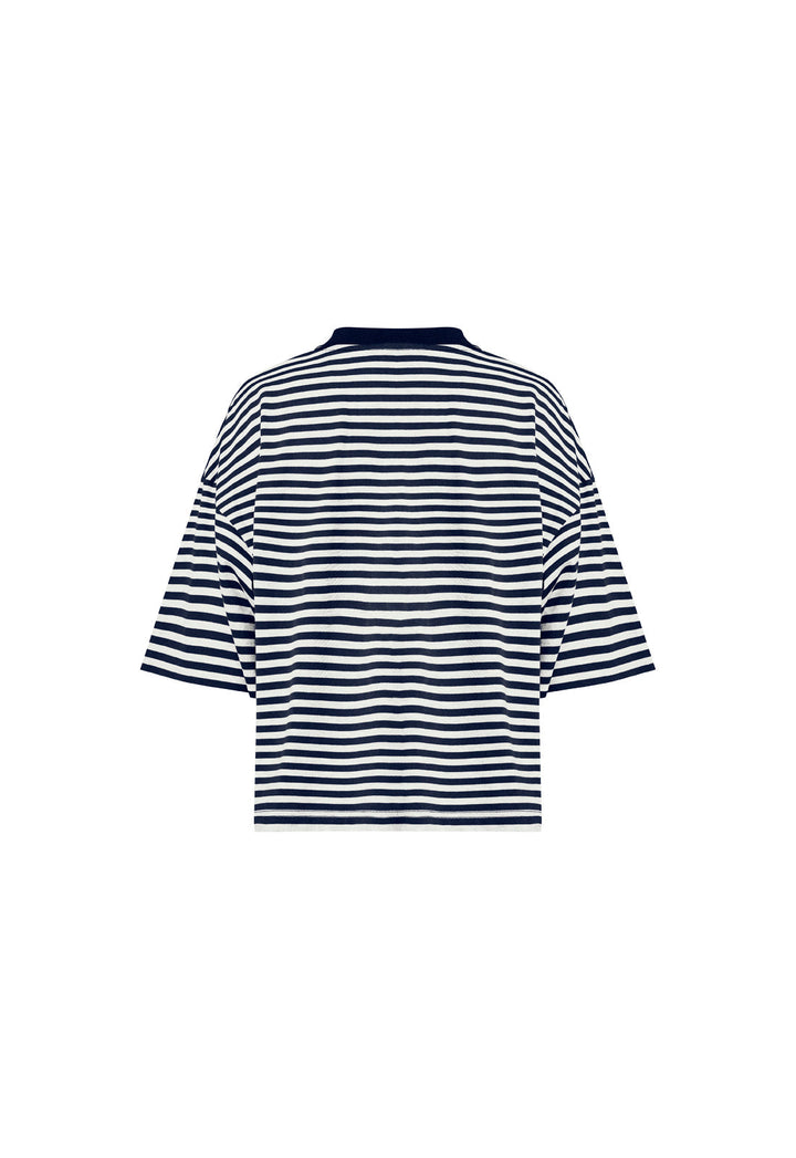 BLOOM SHORT SLEEVE - WHITE NAVY STRIPE