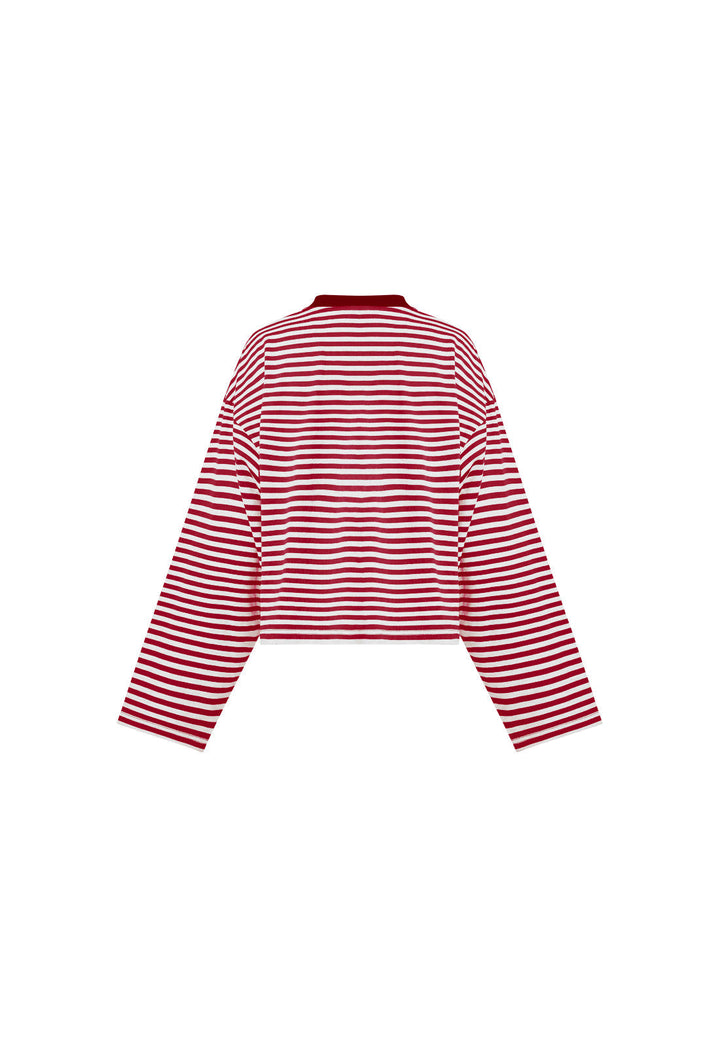 BLOOM LONG SLEEVE - WINE STRIPE